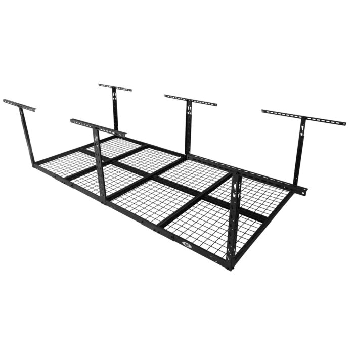 Top angled view of a large-sized empty CAT ceiling storage rack